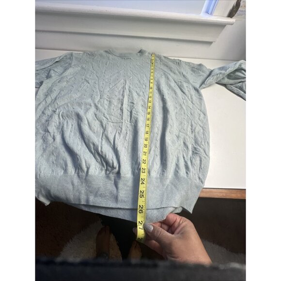 I Levrieri Mens Sweater Cashmere Silk Cable Knit Sz XL Light Blue Preppy Italy - Picture 6 of 6